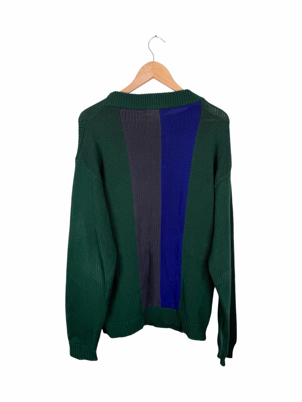 Nautica Men’s Large Colorblock Chunky Knit Sweater Crest Logo Preppy Vintage 90s - Picture 6 of 8